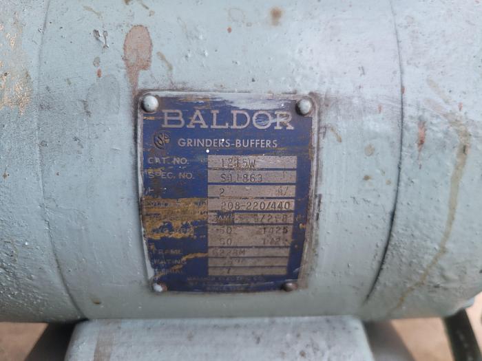 Used Baldor 1215W 12″ Double End Grinder Buffer 2hp 1800 RPM Bench Mounted