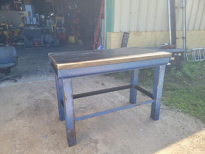 Used 60” x 30” x 2” Thick Large T-Slot Setup Table