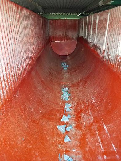 Used Almco #V32 – 32 Cubic Ft 120″ x 20″ x 24″ Vibratory Tub Finishing Machine A1 Liner