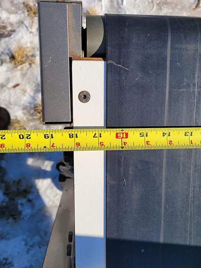 Used Rovema HTB890 Incline Flat Belt Aluminum Conveyor, 16” x 58”