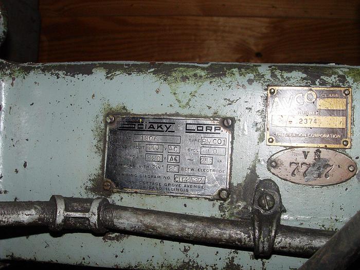 Used Sciaky 100 KVA 240 Volt 1 ph Press Type Spot Welder w/Entron Solid State Control