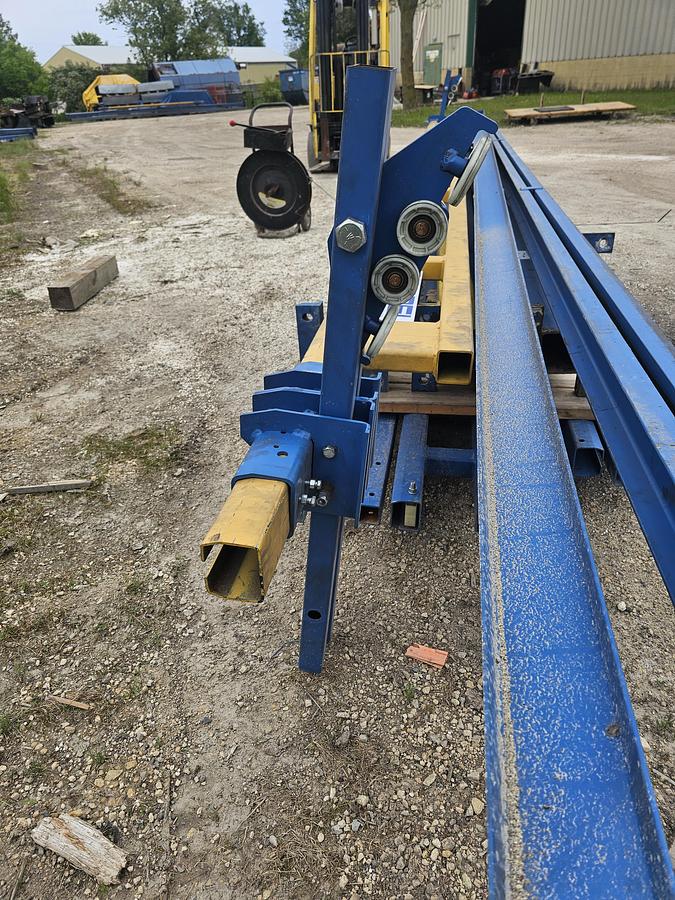 Used 1000 lb (1/2 Ton) Gorbel 27' Span x 43' Runway Freestanding Bridge Crane System & Hoist