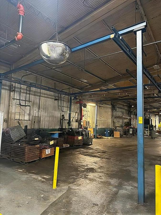 Used 24' Span x 38' Runway 2000 lb Gorbel Freestanding Bridge Crane System & Hoist 