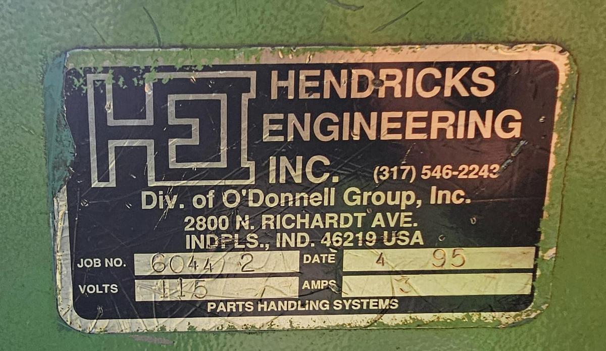 Used 12" Belt Hendricks Engineering Incline Feeder Conveyor 90" Height x 61" H Discharge Hopper 