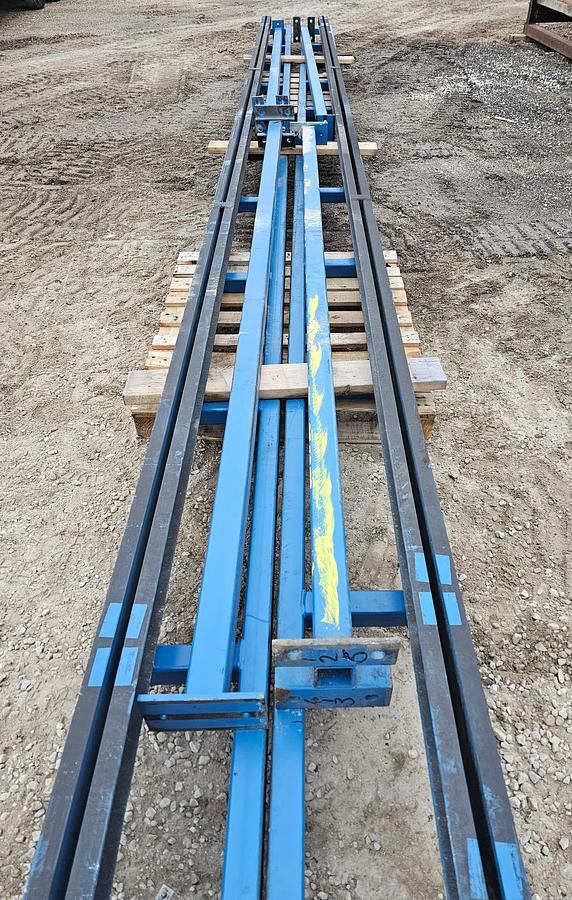 Used 25' Span x 32' Runway Gorbel 250# Freestanding Bridge Crane System & Anver 100# Vacuum Lift 