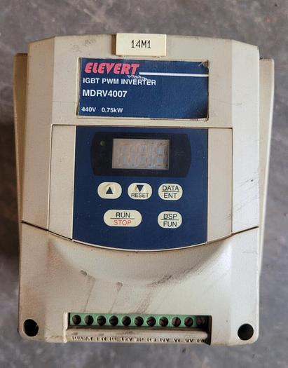 Used Teco Elevert MDRV-4007 Inverter 440V 0.75kW 1 HP
