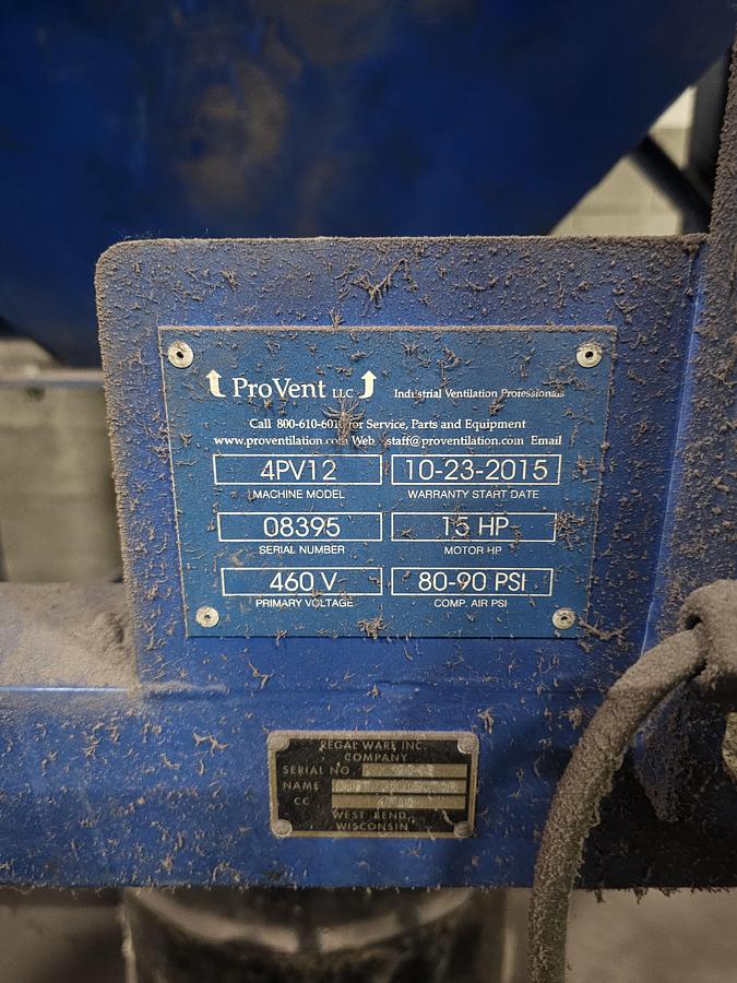 Used 5500 CFM ProVent Intercept PV Series Cartridge Dust Collector 4PV12