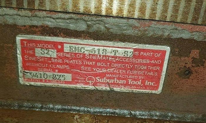 Used Suburban Tool EMC-618-T-S2 Magnetic Sine Chuck 6” x 18”