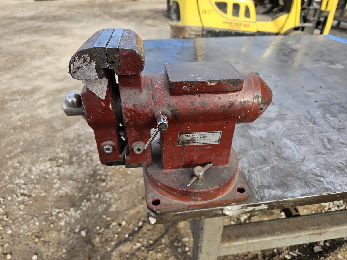 Used 144" x 48" Heavy-Duty Steel Fabrication Table | 1" Thick Top | 35" Height