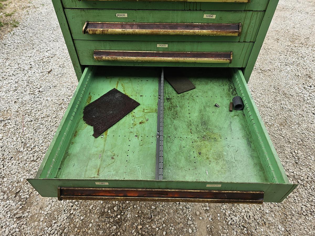 Used 12 Drawer Equipto Industrial Parts Storage Tooling Cabinet 30" x 28" x 57"