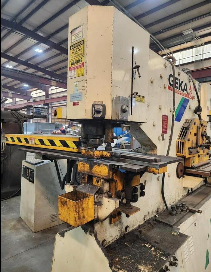 Used Geka Hydracrop 110/SD Dual Cylinder Hydraulic Ironworker 120 Ton Capacity