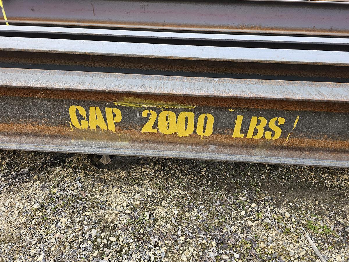 Used 2000# Shop Built 33' Span x 40' Runway Freestanding Bridge Crane & 1 Ton Hoist 