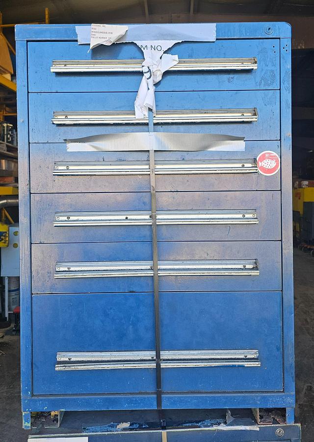 Used Stanley Vidmar 6 Drawer Modular Tooling Cabinet 30" x 27.5" x 44" Industrial Blue