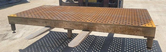 Used 55" x 118" Acorn Style Steel Precision Set-up/Welding Table 1-1/8" Tapered Holes
