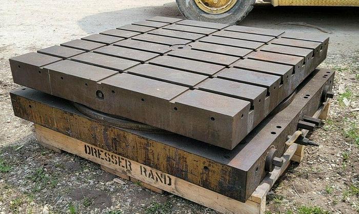 Used Large Devlieg 40" x 40" Rotary Air Lift T-Slot  Table 10-3/4" Height