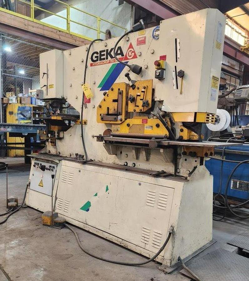 Used Geka Hydracrop 110/SD Dual Cylinder Hydraulic Ironworker 120 Ton Capacity