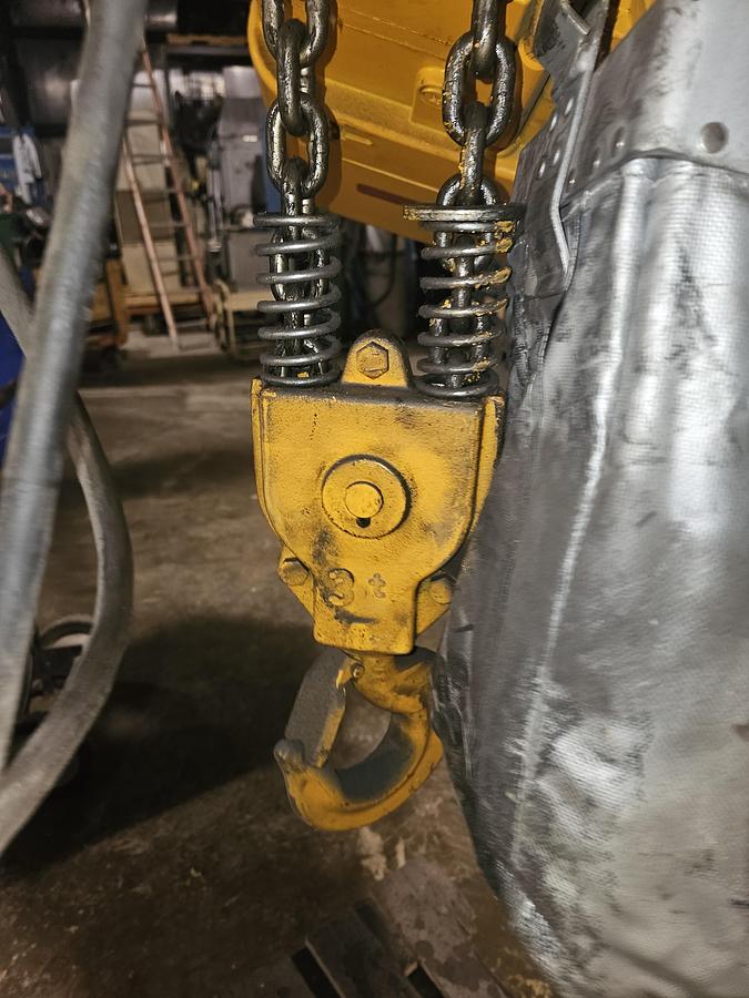 Used 3 Ton Harrington ER030C Electric Chain Hoist & Power Trolley MR2030S 