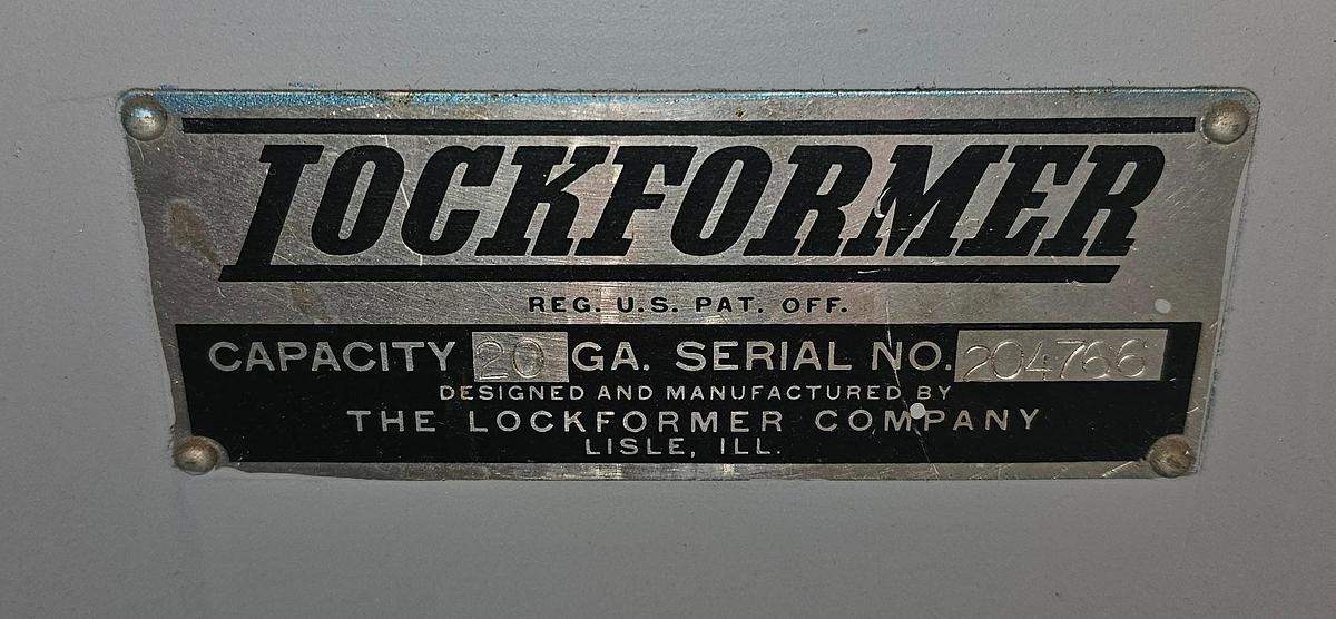 Used 20 Ga. Lockformer Pittsburgh Roll Cleat Former Machine, Right Angle Flange 