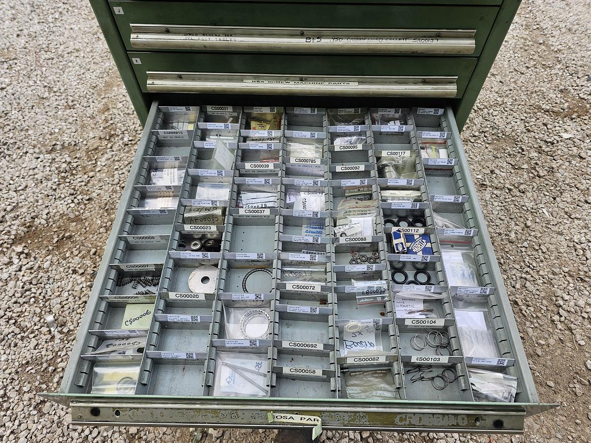 Used Nu-Era 15 Drawer Automator Ball Bearing Tooling Cabinet 28.5" x 28.5" x 60"