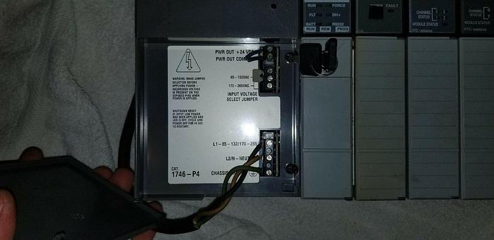 Used Allen-Bradley 1746-A10 Slot Rack w/1746-P4 Ser A Power Supply & Modules & Key