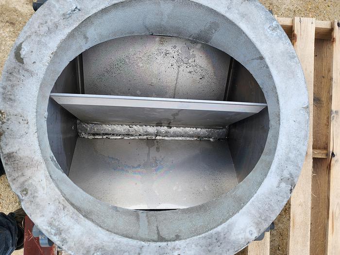 18" Semco RV-15 304 Stainless Steel Rotary Airlock - Body Only - 14" x 14" Outlet 