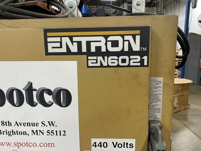 Used Spotco 200 KVA Resistance Type Single Phase Spot Welder 18” Throat Entron Control