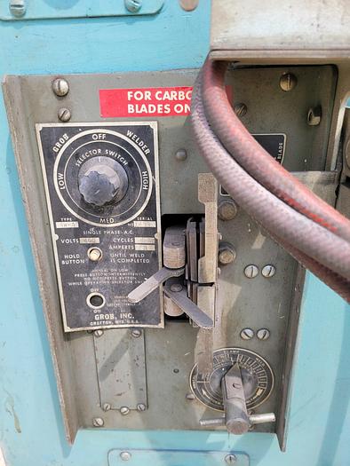 Used Grob 6v-36 Industrial 36” Vertical Bandsaw w/RW-A Blade Welder & Extra Blades