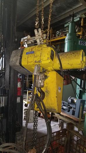 Used Yale 2 Ton Electric Chain Hoist Model #KEL2-10H15/3.75S2 w/2 Ton Coffing Trolley