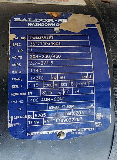 Used 18" Semco RV-15 304 Stainless Steel Rotary Airlock & 1 Hp Motor 208-230/460V 