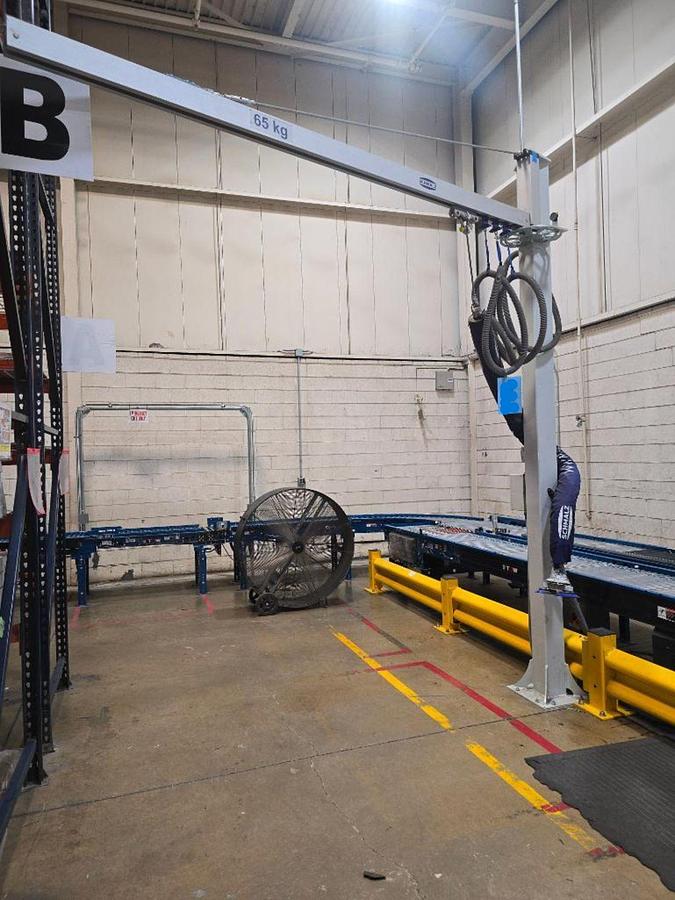 Used 50 Kg Schmalz SBB-EVE-ST-VZ Vacuum Lifter Ergo Handler 10' Arm x 11' HUB Jumbo ERGO 65