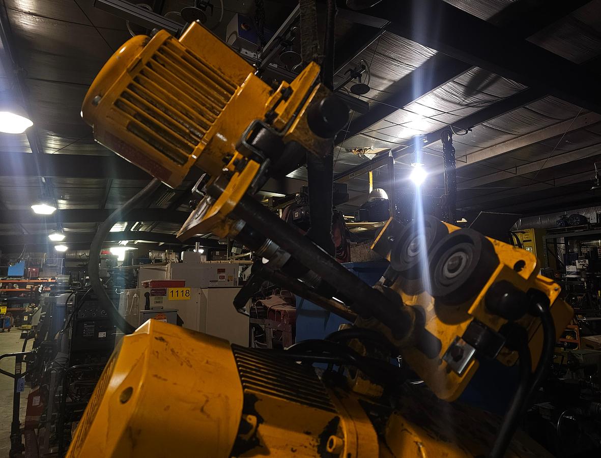 Used 3 Ton Harrington ER030C Electric Chain Hoist & Power Trolley MR2030S 