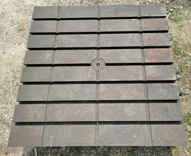 Used Large Devlieg 40" x 40" Rotary Air Lift T-Slot  Table 10-3/4" Height