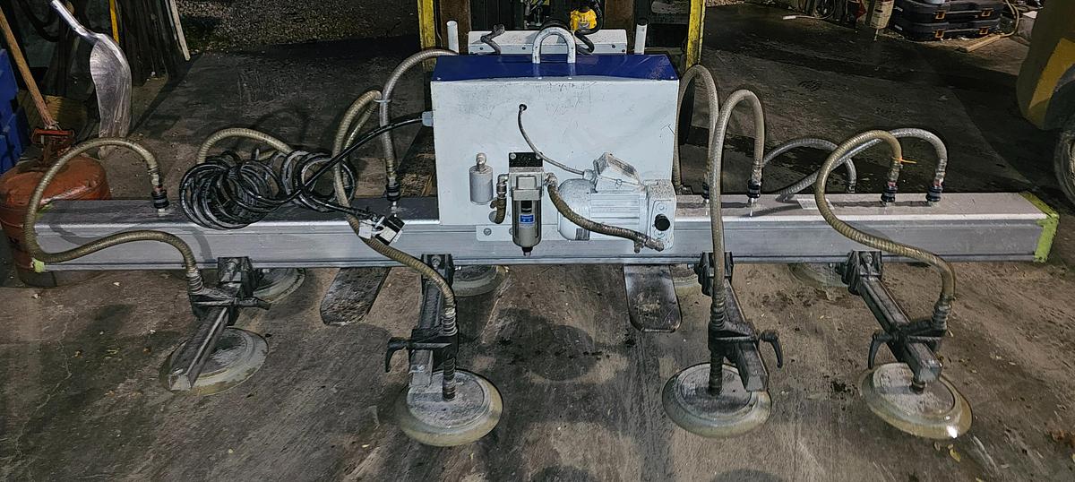Used 500 Kg Schmalz MOD-VM-COMF-500/750 8-Cup Vacuum Lifter & Electric Chain Hoist