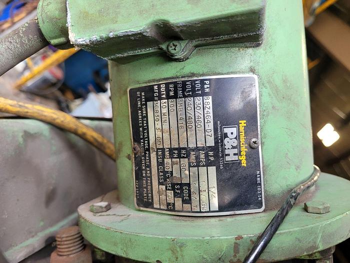 Used P&H 3 Ton Zip Lift Electric Chain Hoist w/Pendant and Trolley 8 FPM Lift Speed