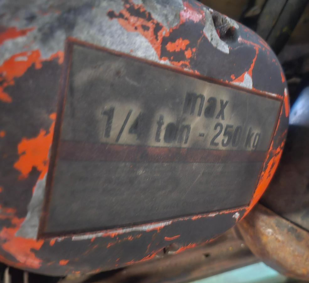 Used 1/4 Ton CM Lodestar C-2 Electric Chain Hoist, 10' Lift & Trolley 