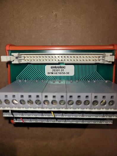 Used Entrelec 20301.01 Terminal Breakout Board BFM HE10/50-3E