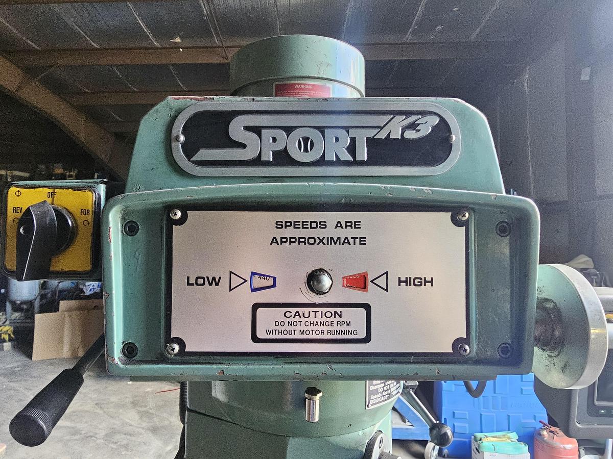 Used 3 Hp Southwestern Industries 2-Axis Sport K3 CNC Variable Speed Knee Mill, 10" x 50" Table