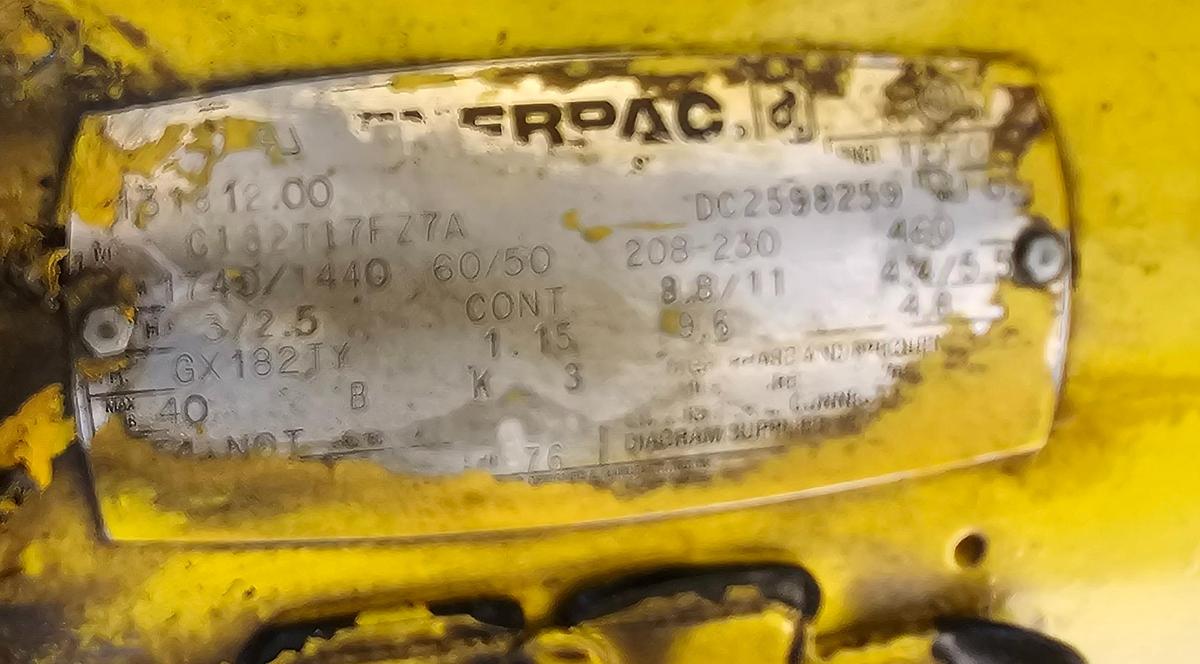 Used 2.5/3 Hp Enerpac GPER5440JFM Electric Hydraulic Pump 10,000 PSI