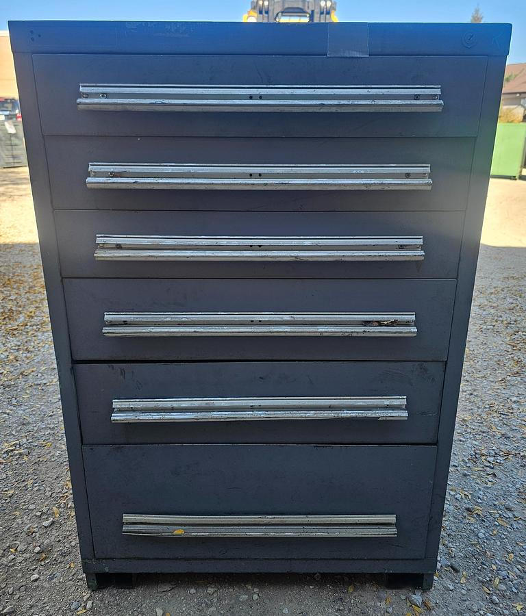 Used Stanley Vidmar 6-Drawer Industrial Modular Tooling Cabinet (30" x 28" x 44")