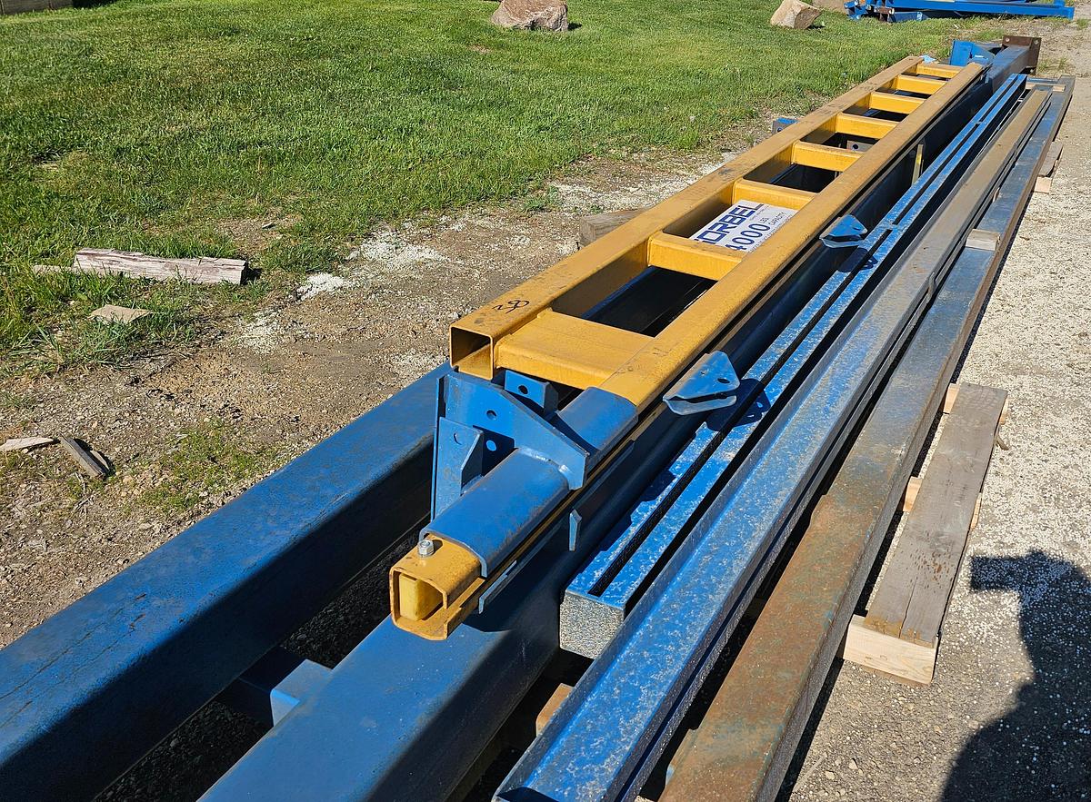 Used 4000 lb (2 Ton) 19.5' Span x 33' Runway Gorbel Freestanding Bridge Crane System & Hoist
