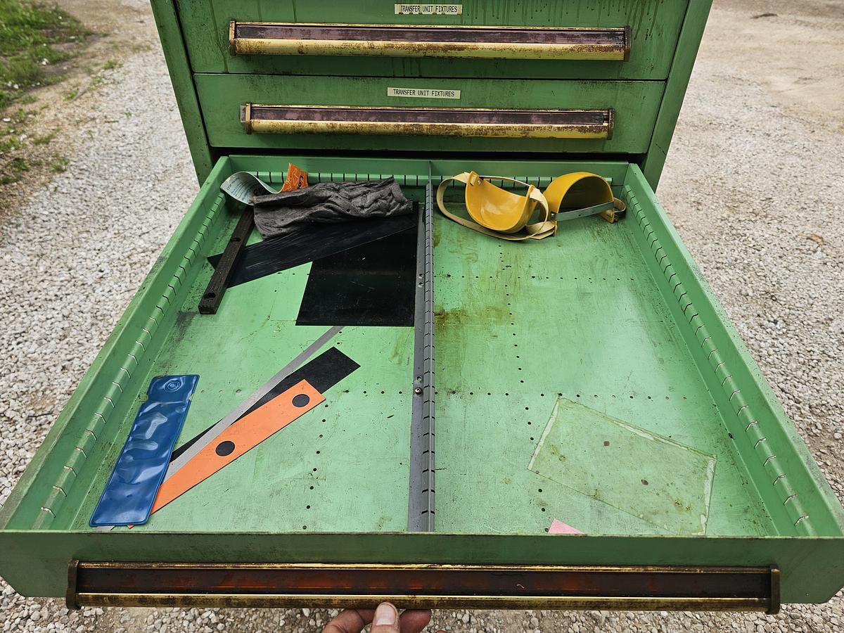 Used 12 Drawer Equipto Industrial Parts Storage Tooling Cabinet 30" x 28" x 57"