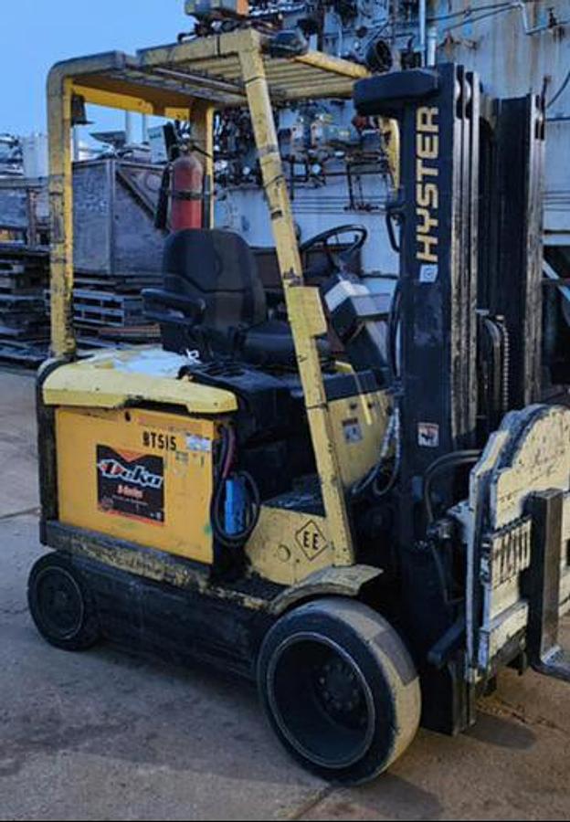 Used 1995 Hyster 3550# E50XM2-33 Sit Down 48V Forklift w/Rotator 189" Lift 3 Stage