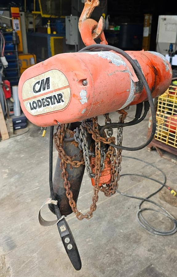 Used 2 Ton CM Lodestar Electric Chain Hoist Model R 15' Lift w/Pendant Control 