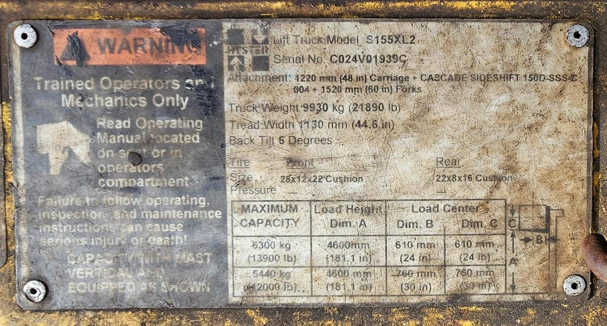 Used Hyster S155XL2