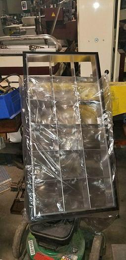 Used 50x Large Aluminum Ceiling Light Fixture Bezels, Overall Dimensions: 4' x 2'