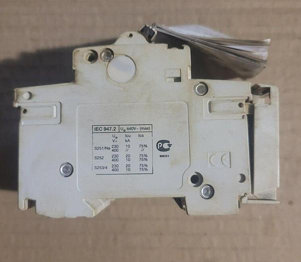 Used ABB 2 Pole S-252 C2 Circuit Breaker 400V 25 Amp Rated