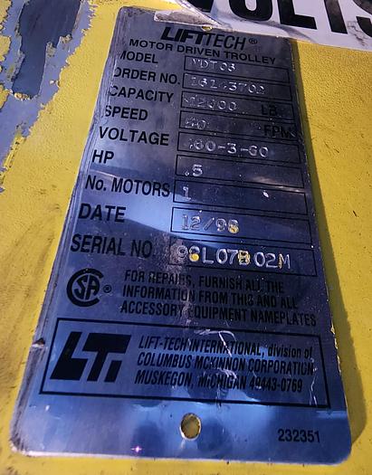 Used 3 Kg Free Standing Top Running Overhead Crane Runway System Capacity: 3 Kg / 6,614 lbs.