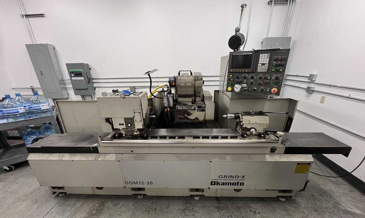 Used 12" x 36" Okamoto OGM-1236UB CNC Universal ID/OD Grinder Fanuc 21-GA MDI Control