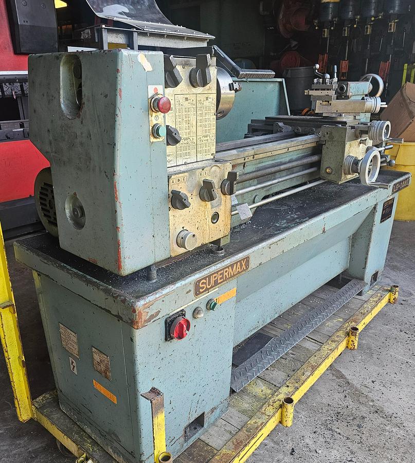 Used 14" x 40" Supermax LG-1440 Geared Head Gap Bed Engine Lathe