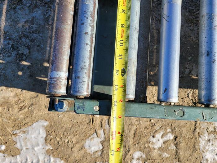 Used 10' x 15'' Wide Hytrol Gravity Feed Roller Conveyor 1 3/4'' Dia. Rollers